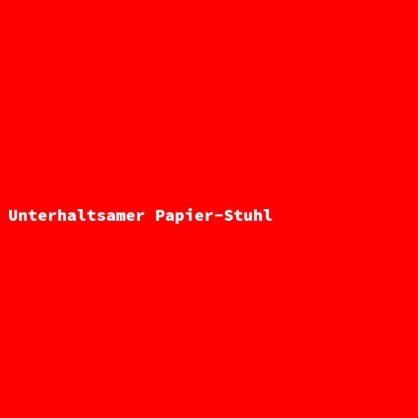 Unterhaltsamer Papier-Stuhl